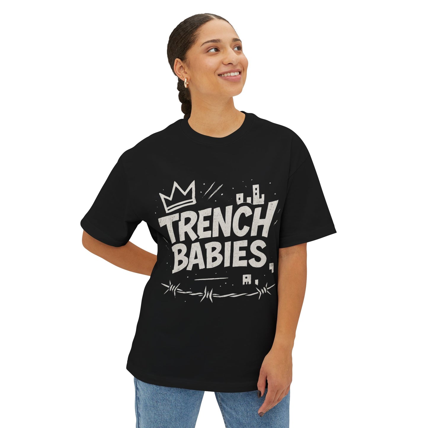 Oversized "Trench Babies" Graphic Tee