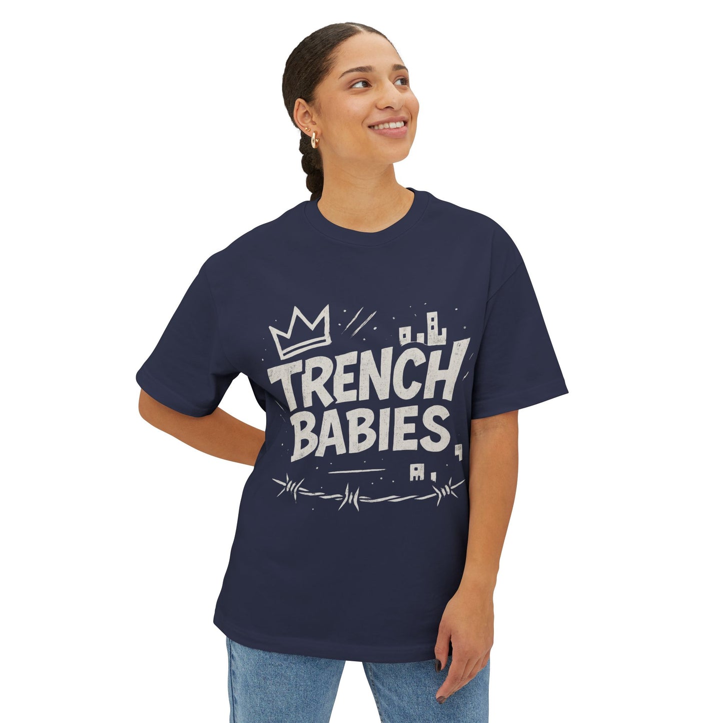 Oversized "Trench Babies" Graphic Tee