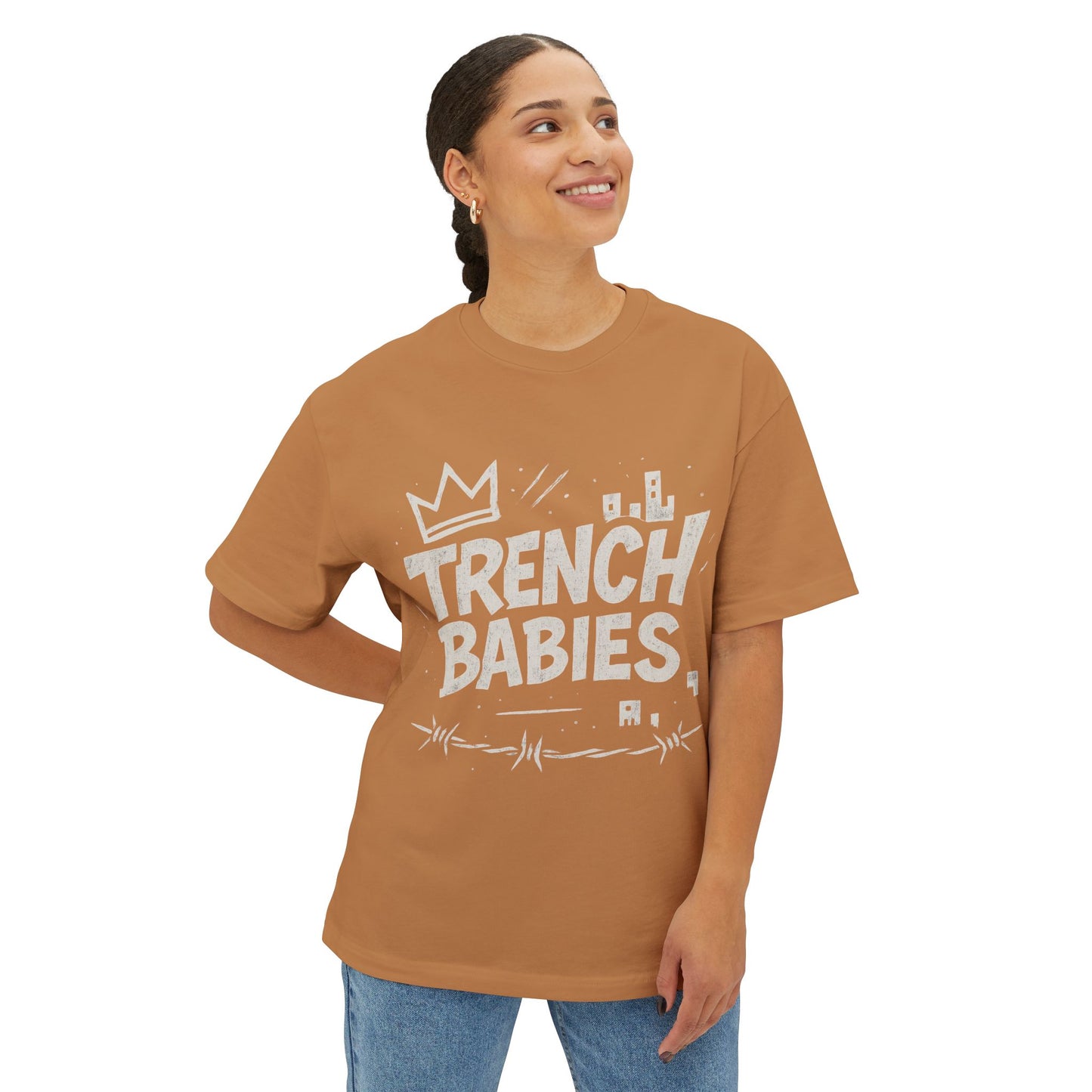 Oversized "Trench Babies" Graphic Tee